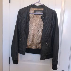 Ci Sono black leather jacket, womans large